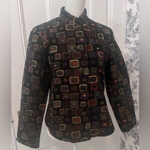 Orvis vintage geometric tapestry jacket size large